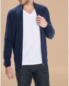 Gilet zippé 100% Cachemire John bleu marine