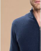 Gilet zippé 100% Cachemire John bleu marine