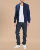 Gilet zippé 100% Cachemire John bleu marine