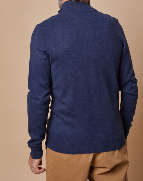 Gilet zippé 100% Cachemire John bleu marine
