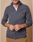 Gilet zippé 100% Cachemire John gris foncé