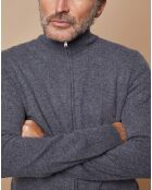 Gilet zippé 100% Cachemire John gris foncé