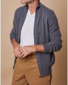 Gilet zippé 100% Cachemire John gris foncé