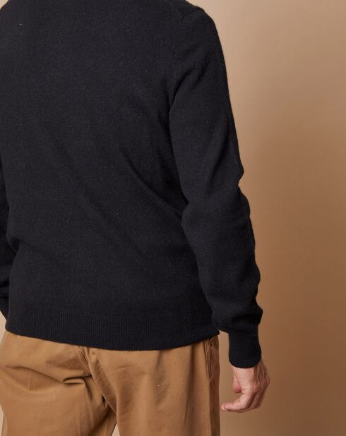 Pull 100% Cachemire Jules col camionneur noir