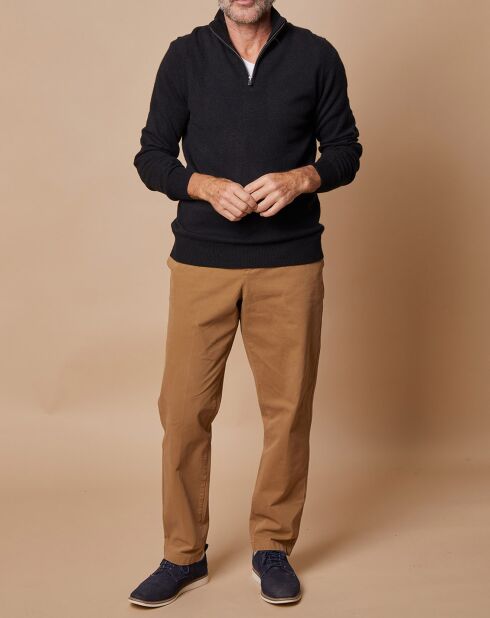 Pull 100% Cachemire Jules col camionneur noir