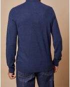 Pull 100% Cachemire Jim col roulé bleu marine