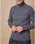 Pull 100% Cachemire Jim col roulé gris foncé