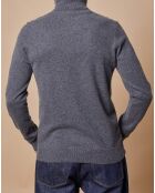 Pull 100% Cachemire Jim col roulé gris foncé