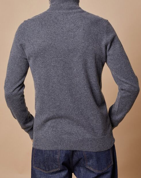 Pull 100% Cachemire Jim col roulé gris foncé