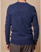Pull 100% Cachemire Lucien col V bleu marine