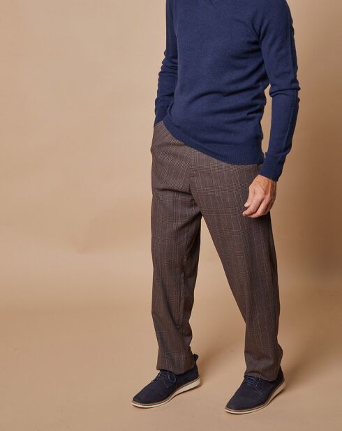 Pull 100% Cachemire Lucien col V bleu marine