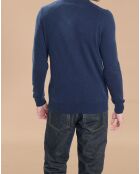 Pull 100% Cachemire Lucien col V bleu marine