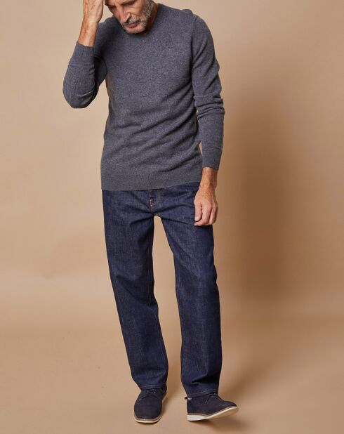 Pull 100% Cachemire Lucien col V gris foncé