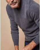 Pull 100% Cachemire Lucien col V gris foncé