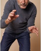 Pull 100% Cachemire Lucien col V gris foncé