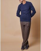 Pull 100% Cachemire Lucas col rond bleu marine