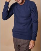 Pull 100% Cachemire Lucas col rond bleu marine