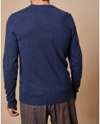 Pull 100% Cachemire Lucas col rond bleu marine