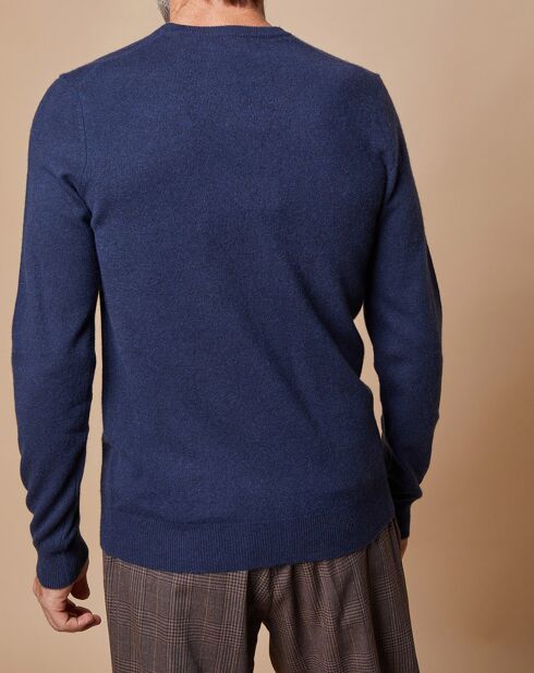 Pull 100% Cachemire Lucas col rond bleu marine