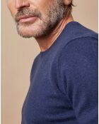 Pull 100% Cachemire Lucas col rond bleu marine