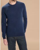 Pull 100% Cachemire Lucas col rond bleu marine