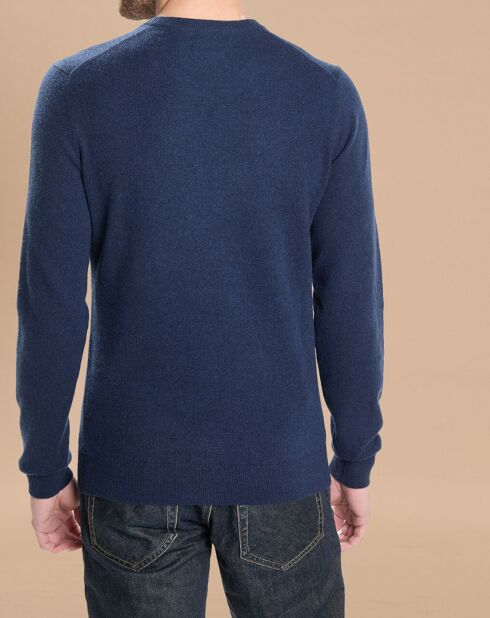 Pull 100% Cachemire Lucas col rond bleu marine