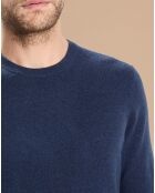 Pull 100% Cachemire Lucas col rond bleu marine