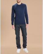 Pull 100% Cachemire Lucas col rond bleu marine