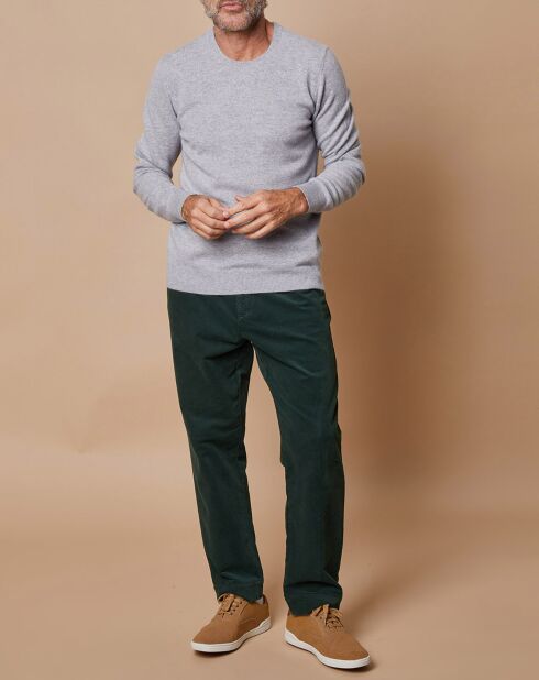 Pull 100% Cachemire Lucas col rond gris clair