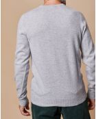 Pull 100% Cachemire Lucas col rond gris clair