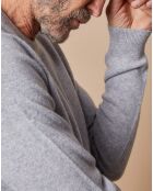 Pull 100% Cachemire Lucas col rond gris clair