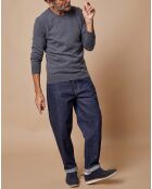 Pull 100% Cachemire Lucas col rond gris foncé