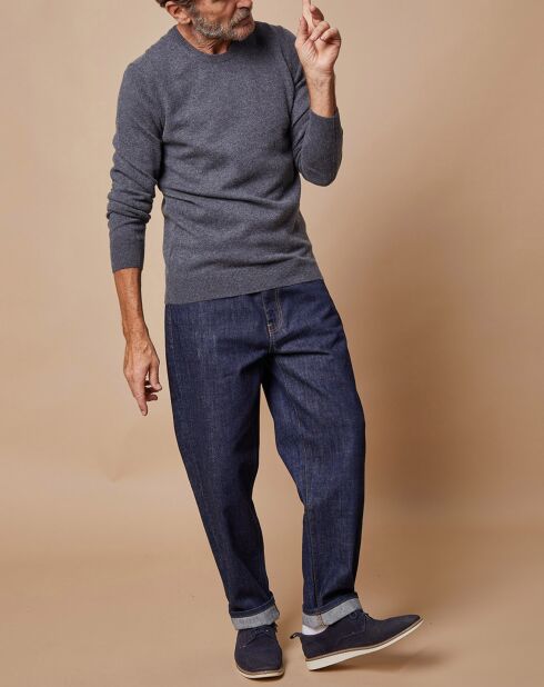 Pull 100% Cachemire Lucas col rond gris foncé