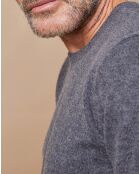 Pull 100% Cachemire Lucas col rond gris foncé