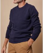 Pull en Laine & Cachemire Georges col rond bleu marine