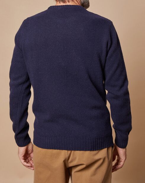 Pull en Laine & Cachemire Georges col rond bleu marine