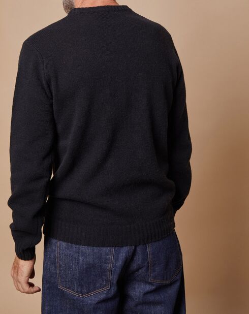 Pull en Laine & Cachemire Georges col rond noir