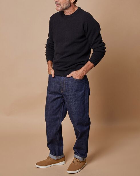 Pull en Laine & Cachemire Georges col rond noir