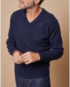 Pull 100% Cachemire 4 fils Antoine col V bleu marine