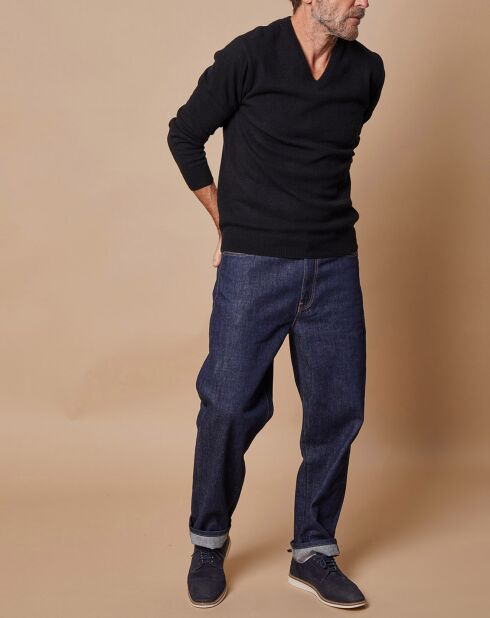 Pull 100% Cachemire 4 fils Antoine col V noir