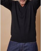 Pull 100% Cachemire 4 fils Antoine col V noir