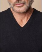 Pull 100% Cachemire 4 fils Antoine col V noir