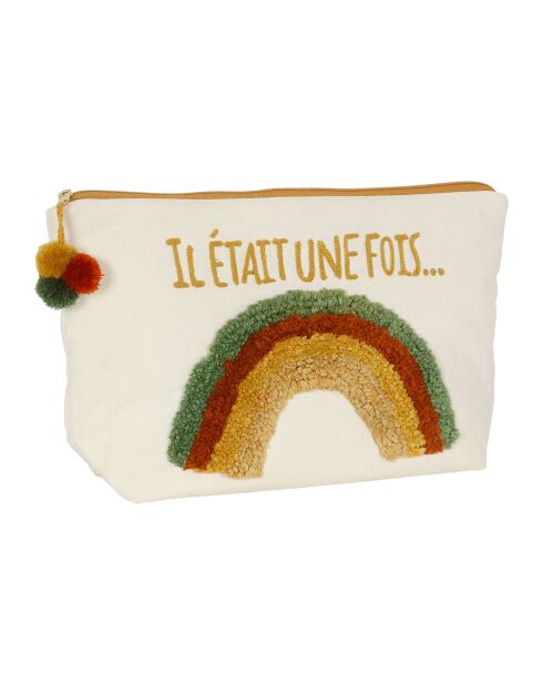 Pochette naturel/vert - 25x9x20  cm