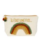 Pochette naturel/vert - 25x9x20  cm