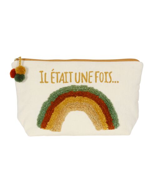 Pochette naturel/vert - 25x9x20  cm