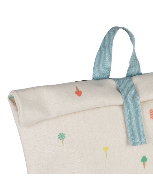 Sac À Dos ecru/turquoise - 33x8x28.5 cm