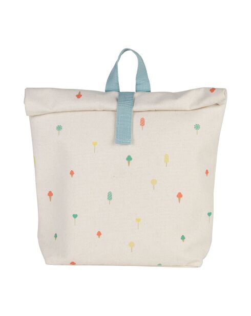 Sac À Dos ecru/turquoise - 33x8x28.5 cm