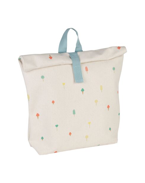 Sac À Dos ecru/turquoise - 33x8x28.5 cm