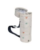 Beige/blauwe geïsoleerde flessentas - D.10x31 cm