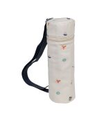 Beige/blauwe geïsoleerde flessentas - D.10x31 cm